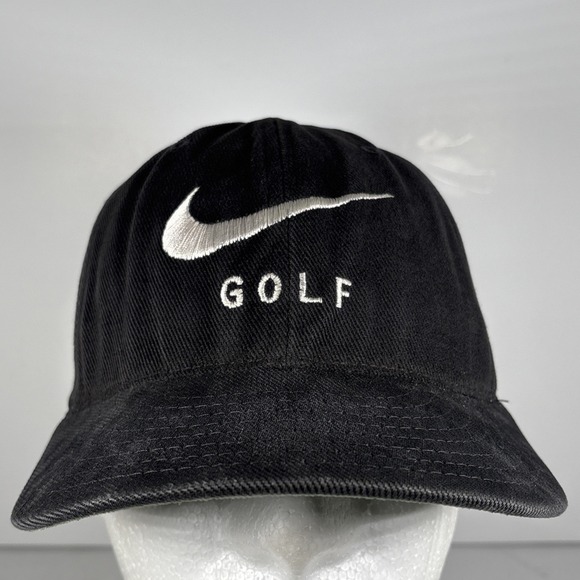 Nike Other - Vintage Nike Golf Black With Green Under Visor Strap Back Hat OSFM